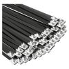 100pcs Multi-Purpose Stainless Steel Coated Self-Locking Cable Ties, Heavy-Duty Zipper Fastener Organizer(4.6x300mm) view 1