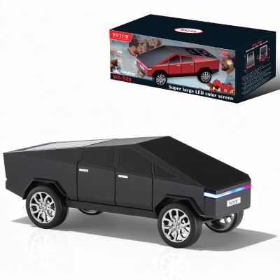 WS-580 Futuristic Truck Model Bluetooth Replica Speaker with LED Display Screen  TWS Stereo, FM Radio, USB/TF Playback, Built-in Mic, Gift for Model Collectors, Car Fans & Gadget Lovers (Black)