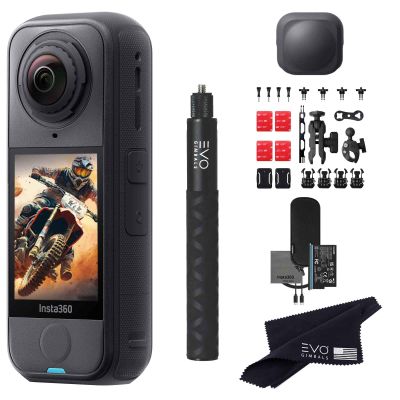 Insta360 X4 Air Motorcycle Bundle | Lightest 8K 360 Waterproof Action Camera for Epic Adventures, Replaceable Lenses| Bundle Includes Invisible Selfie Stick, Lens Cap, Motorcyle Bundle