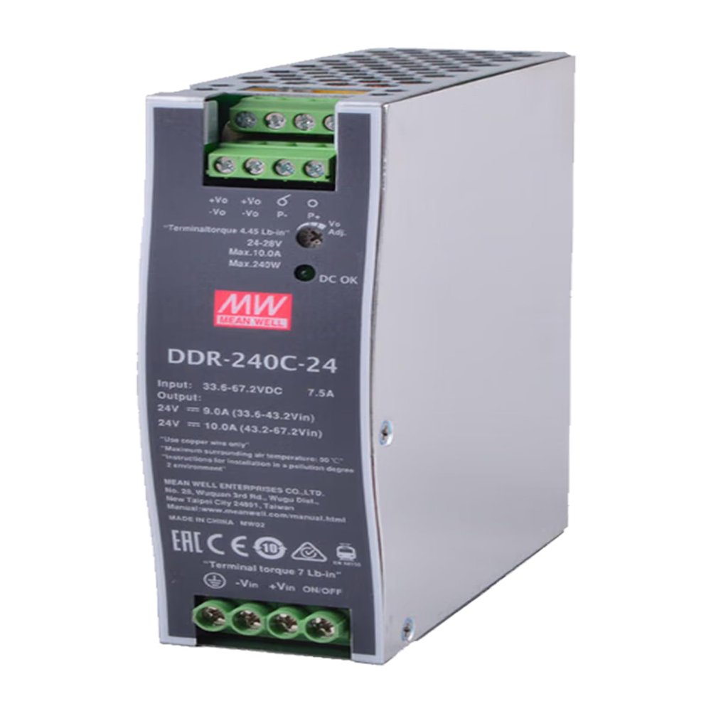 Mean Well 240W DIN Rail Type DC-DC Converter Large Bench Computer Power Supplies SFX PSU Pc Power Supply Fully Modular 24V 10A (DDR-240C-24 24V/10A/240W/DIN Rail Power)