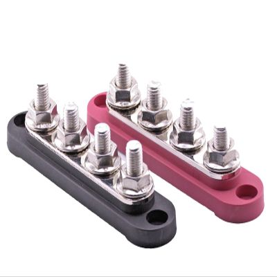 1 Set 4 Stud Power Distribution Terminal Block 150 Amp 48 Volt DC High Current Post 2 to 16 AWG Compatible for Marine and Automotive Wiring