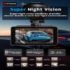 4K Dash Cam Front and Rear, G-Sensor, Free 64GB Card Included, 5.8GHz WiFi with Dash Camera for Cars, Time-Lapse Recording, 3" HD IPS, 24H Parking Mode,Night Vision view 2