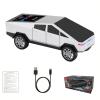 Futuristic Shapes Truck Bluetooth Speaker with LED Display Screen  TWS Stereo, FM Radio, USB/TF Playback, LED Headlights, Built-in Mic, Gift for Car Lovers, Model Collectors & Tech Fans (Silver) view 1