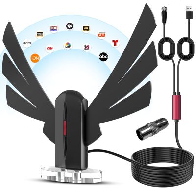 2026 TV Antenna for Smart TV, Digital Antenna Indoor with Magnetic Base for Local Channels, 360 Reception Long Range, Supports 4K 1080p HDTV, 16.66FT Cable, Easy Installation for Smart/Old TVs