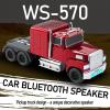 WSTER American Truck Bluetooth Speaker with HD Sound, TWS Pairing, LED Party Light, Operation Panel, Built-in Mic, Portable Car Model Speaker for Parties, Beach, Outdoor Activities (RED) view 4