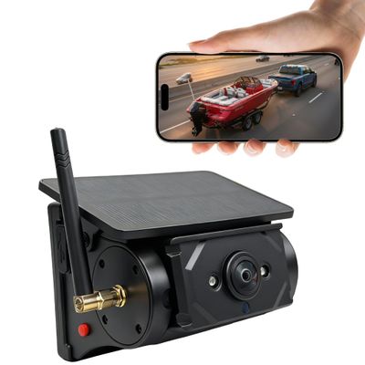 1080P HD Wireless Boat Trailer Camera with Magnetic Base, Solar & Type-C Charging, Night Vision, IP69 Waterproof, 150 Wide Angle, Live Video to Your Phone for Easy Hitching & Launching