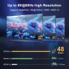 8K HDMI Splitter 1 in 2 Out 4k@120Hz 1x2 hdmi 2.1 Splitter for Dual Monitors (Not Extend) Support 8k@60Hz,4:4:4,48 Gbps,EDID,Auto Down Scaler, HDCP 2.3, VRR, HDR10+ for PS5Laptop,HDTV,Projector view 2
