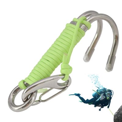 Double Reef Hook - Stainless Steel Hook Diving Hooks,Stable Safety Rope & for Divers, Underwater Activities, Underwater Photography