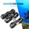 EOJDDPA Aluminum Alloy Mini Butterfly Ball Clip Diving Lights Clamp Adapter Mount for SJ CAM Action Cameras Black 6.2cm view 3