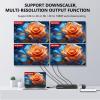 8K HDMI Splitter 1 in 4 Out,4k@120Hz 1X4 hdmi 2.1 Splitter Support 8k@60Hz,4:4:4,48 Gbps,EDID,Auto Down Scaler,8K & 4K or 1080P Sync HDCP 2.3, VRR, HDR10+ for PS5Laptop,HDTV,Projector view 3