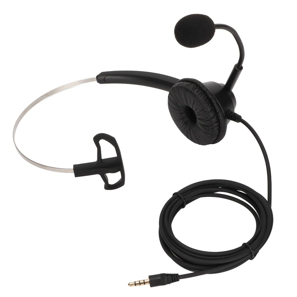 KAIXINM H360-3.5 Telephone Headset, Single Ear Business Headset with Noise Reduction Microphone, Comfortable Lightweight Monaural Headphones for Call Center Customer Service, Compatible