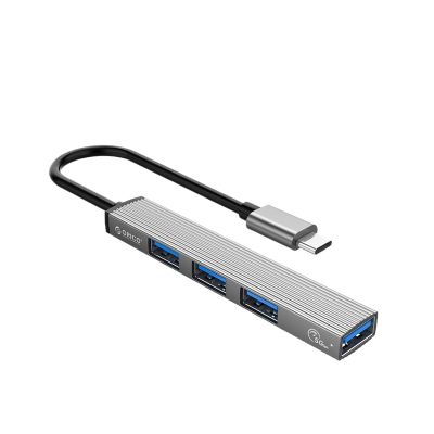 Aluminum TY>pe C HUB 4 Port USB 3.0 2. Ultra Slim Portable Splitter Card Reader Adapter Station for Computer Accessories(Type C USB 3.0 2.0)