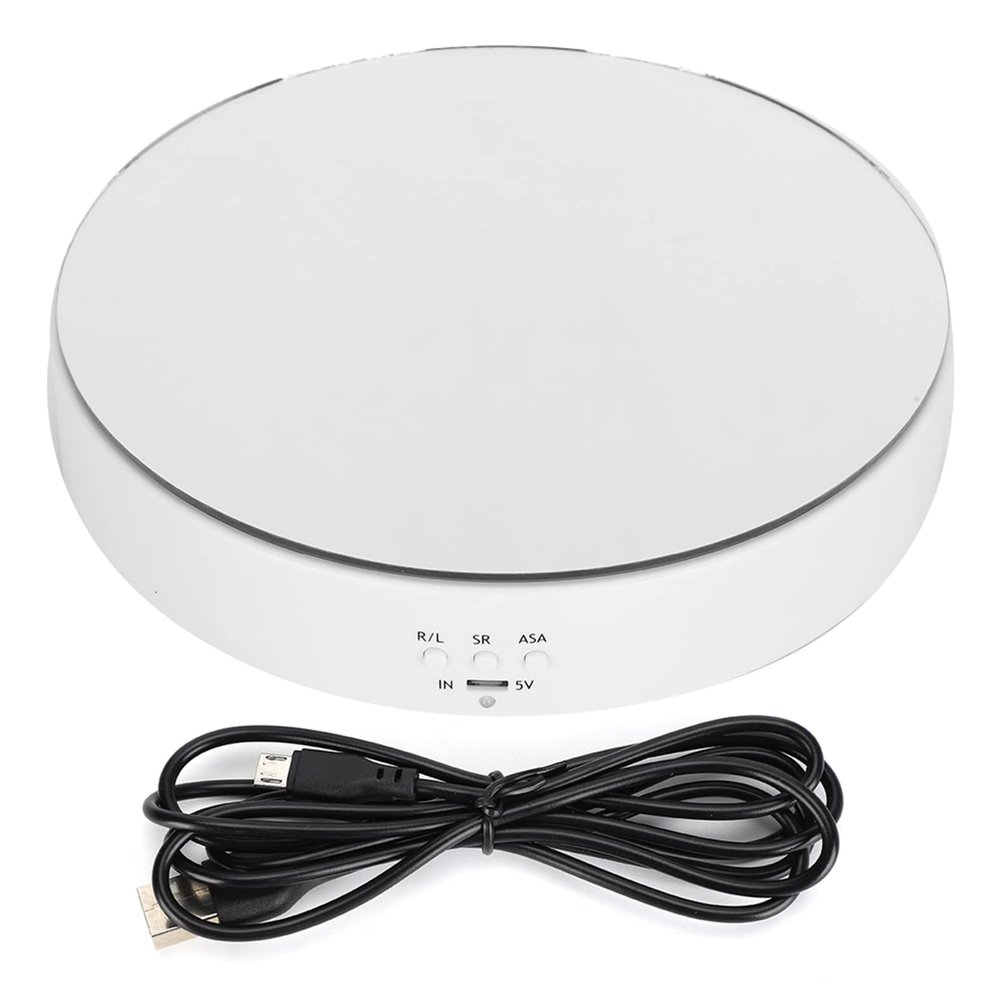 Pilipane Electric Rotating Turntable Display Stand 10KG Load Bearing Two Way Rotating Mirror Display Stand for Jewelry Watches Digital Products Plastic Glass 22lb Capacity