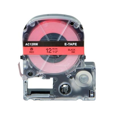 1PK 9-24mm Label Tapes Compatible with SS12KW SS9KW SS18KW SS24KW LW-300 LW-400 LW-600P LW-700 Label Printer(Black on red)