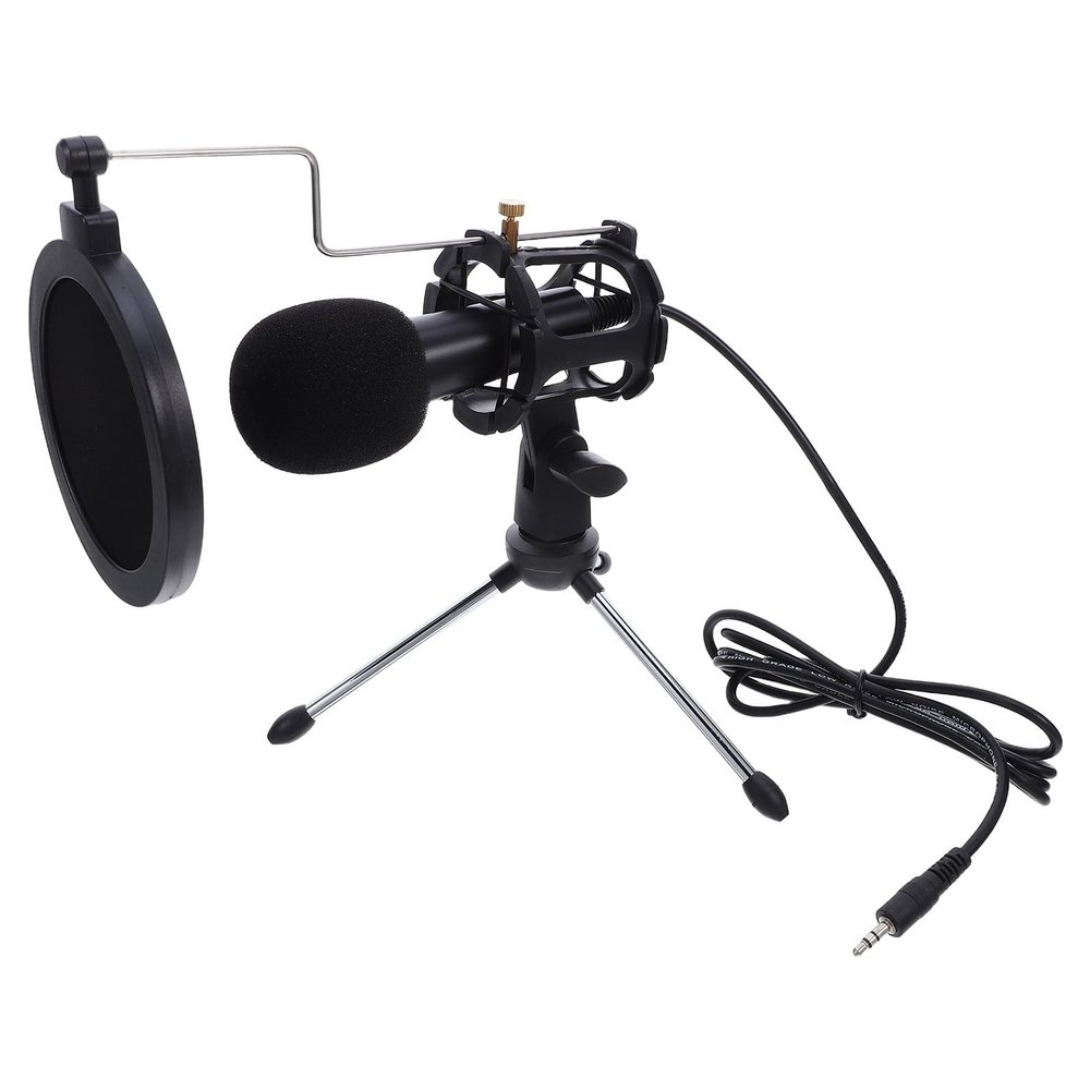 BESPORTBLE Recording Mic with Tripod and Shock Mount Gaming Microphone for Desktop Laptop Noise-isolating Condenser Mic for Podcasting Streaming Singing and Home Entertainment