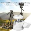 Asixxsix Mini Tripod Ball Head, 360 Degree Rotation Aluminum Knob with 1/4 Inch Screw Thread, for DSLR Camera Action Camera LED Light Microphone Tripod Monopod (White) view 2