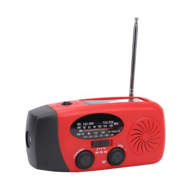 VBESTLIFE Emergency Hand Crank Radio with LED Flashligh, AM FM NOAA WB Portable Weather Radio with 2000mAh Power Bank Phone Charger, USB Charged & Solar Power