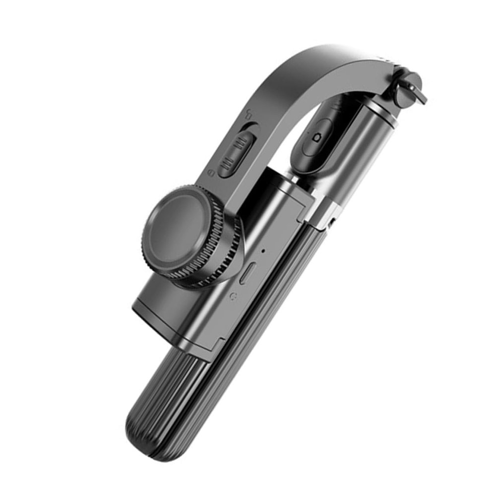 BESPORTBLE Black Handheld Phone Gimbal Stabilizer with Tripod Anti-Shake Cellphone Selfie Stick and Tripod Stand for Live Streaming and Vlogging Easy Operation Portable Design