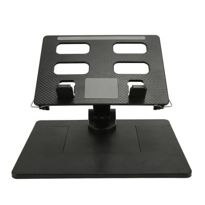 DouWen MO 360 Degree Rotating Laptop Stand, Adjustable Ergonomic Notebook Riser with Extended Base, Foldable Collapsible Laptop Holder with Anti - Slip Pads and Heat Dissipation Holes for Ho