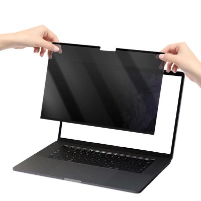 Laptop Privacy Screen Anti-Glare Filter, Magnetic Computer Privacy Film, Removable PET Protector, Workstation Desk Home Travel Cafe Airport Public Space Secure Screen Office Use