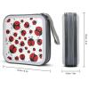 FodPand Funny Ladybug CD Case 40 Capacity CD Holder Organizer Portable Zipper DVD Collection Storage Bag Compact Cases Storage Binder Plastic Holder Disc Car Home Travel view 2