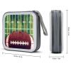 FodPand American Football Field And Ball CD Case 40 Capacity CD Holder Organizer Portable Zipper DVD Collection Storage Bag Compact Cases Storage Binder Plastic Holder Disc Car Home Travel view 2