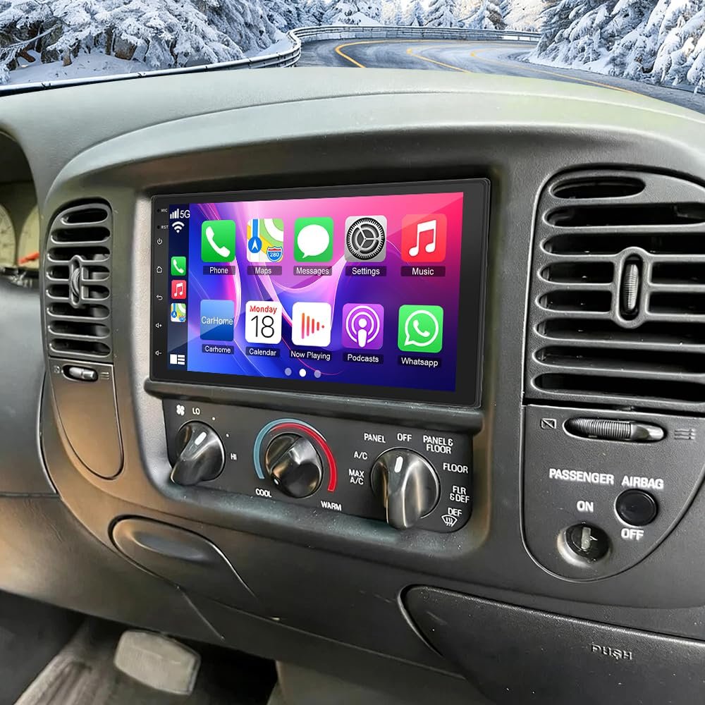 2+32G Car Stereo for Ford F150 1997-2004 with Wireless CarPlay Android Auto, 7 Inch Android 13 Touchscreen Display Radio Player Audio Receivers Headunit with GPS Navigation SWC FM RDS Mirror Link