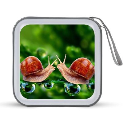 FodPand Wildlife Animal Snail CD Case 40 Capacity CD Holder Organizer Portable Zipper DVD Collection Storage Bag Compact Cases Storage Binder Plastic Holder Disc Car Home Travel