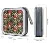 FodPand Bright Mushrooms Art CD Case 40 Capacity CD Holder Organizer Portable Zipper DVD Collection Storage Bag Compact Cases Storage Binder Plastic Holder Disc Car Home Travel view 2