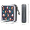 FodPand Santa Claus Christmas CD Case 40 Capacity CD Holder Organizer Portable Zipper DVD Collection Storage Bag Compact Cases Storage Binder Plastic Holder Disc Car Home Travel view 2