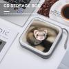 FodPand Cute Ferret CD Case 40 Capacity CD Holder Organizer Portable Zipper DVD Collection Storage Bag Compact Cases Storage Binder Plastic Holder Disc Car Home Travel view 4