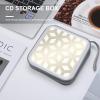 FodPand Hexa Geometric Cream Gold CD Case 40 Capacity CD Holder Organizer Portable Zipper DVD Collection Storage Bag Compact Cases Storage Binder Plastic Holder Disc Car Home Travel view 4