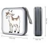 FodPand Brown Goat CD Case 40 Capacity CD Holder Organizer Portable Zipper DVD Collection Storage Bag Compact Cases Storage Binder Plastic Holder Disc Car Home Travel view 2