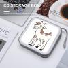 FodPand Brown Goat CD Case 40 Capacity CD Holder Organizer Portable Zipper DVD Collection Storage Bag Compact Cases Storage Binder Plastic Holder Disc Car Home Travel view 4