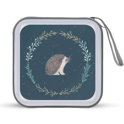 FodPand Cute Little Hedgehog CD Case 40 Capacity CD Holder Organizer Portable Zipper DVD Collection Storage Bag Compact Cases Storage Binder Plastic Holder Disc Car Home Travel