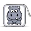 FodPand Cartoon Hippo CD Case 40 Capacity CD Holder Organizer Portable Zipper DVD Collection Storage Bag Compact Cases Storage Binder Plastic Holder Disc Car Home Travel view 1