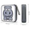 FodPand Cartoon Hippo CD Case 40 Capacity CD Holder Organizer Portable Zipper DVD Collection Storage Bag Compact Cases Storage Binder Plastic Holder Disc Car Home Travel view 2