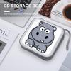 FodPand Cartoon Hippo CD Case 40 Capacity CD Holder Organizer Portable Zipper DVD Collection Storage Bag Compact Cases Storage Binder Plastic Holder Disc Car Home Travel view 4