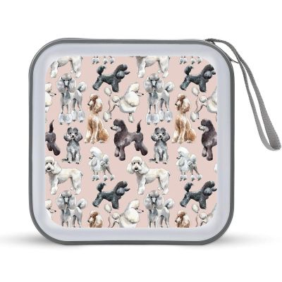 FodPand Oodles of Poodles CD Case 40 Capacity CD Holder Organizer Portable Zipper DVD Collection Storage Bag Compact Cases Storage Binder Plastic Holder Disc Car Home Travel