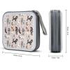FodPand Oodles of Poodles CD Case 40 Capacity CD Holder Organizer Portable Zipper DVD Collection Storage Bag Compact Cases Storage Binder Plastic Holder Disc Car Home Travel view 2