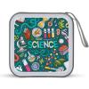 FodPand Cartoon Science Theme CD Case 40 Capacity CD Holder Organizer Portable Zipper DVD Collection Storage Bag Compact Cases Storage Binder Plastic Holder Disc Car Home Travel view 1