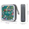 FodPand Cartoon Science Theme CD Case 40 Capacity CD Holder Organizer Portable Zipper DVD Collection Storage Bag Compact Cases Storage Binder Plastic Holder Disc Car Home Travel view 2
