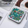 FodPand Cartoon Science Theme CD Case 40 Capacity CD Holder Organizer Portable Zipper DVD Collection Storage Bag Compact Cases Storage Binder Plastic Holder Disc Car Home Travel view 4