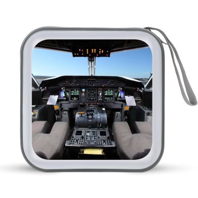 FodPand Airplane Cockpit CD Case 40 Capacity CD Holder Organizer Portable Zipper DVD Collection Storage Bag Compact Cases Storage Binder Plastic Holder Disc Car Home Travel