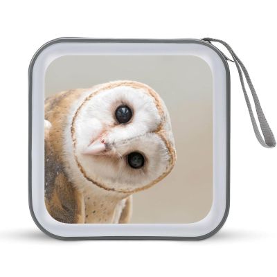 FodPand Funny Owl CD Case 40 Capacity CD Holder Organizer Portable Zipper DVD Collection Storage Bag Compact Cases Storage Binder Plastic Holder Disc Car Home Travel