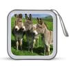 FodPand Donkey on Green Meadow CD Case 40 Capacity CD Holder Organizer Portable Zipper DVD Collection Storage Bag Compact Cases Storage Binder Plastic Holder Disc Car Home Travel view 1