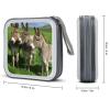 FodPand Donkey on Green Meadow CD Case 40 Capacity CD Holder Organizer Portable Zipper DVD Collection Storage Bag Compact Cases Storage Binder Plastic Holder Disc Car Home Travel view 2
