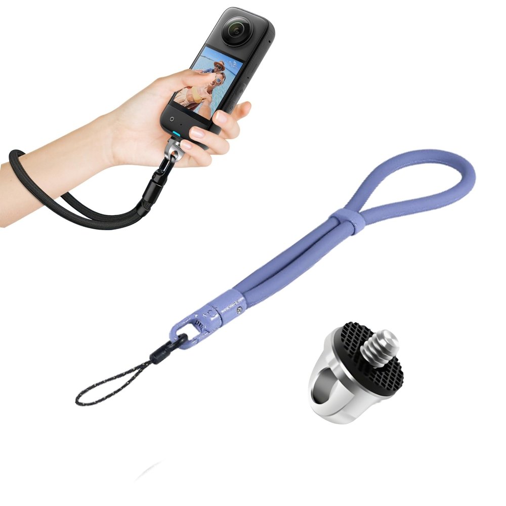Tuvzylory Wrist Strap - 360 Rotating Safety Lock, 1/4" Interface, Soft Silicone Anti-Lost Lanyard for Action Cameras/Phones (Grey)