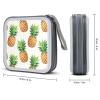 FodPand Pineapples CD Case 40 Capacity CD Holder Organizer Portable Zipper DVD Collection Storage Bag Compact Cases Storage Binder Plastic Holder Disc Car Home Travel view 2