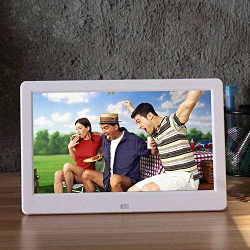 10-inch HD Digital Photo Frame, 1024x600 Resolution, 10GB Free Cloud Storage, Black.